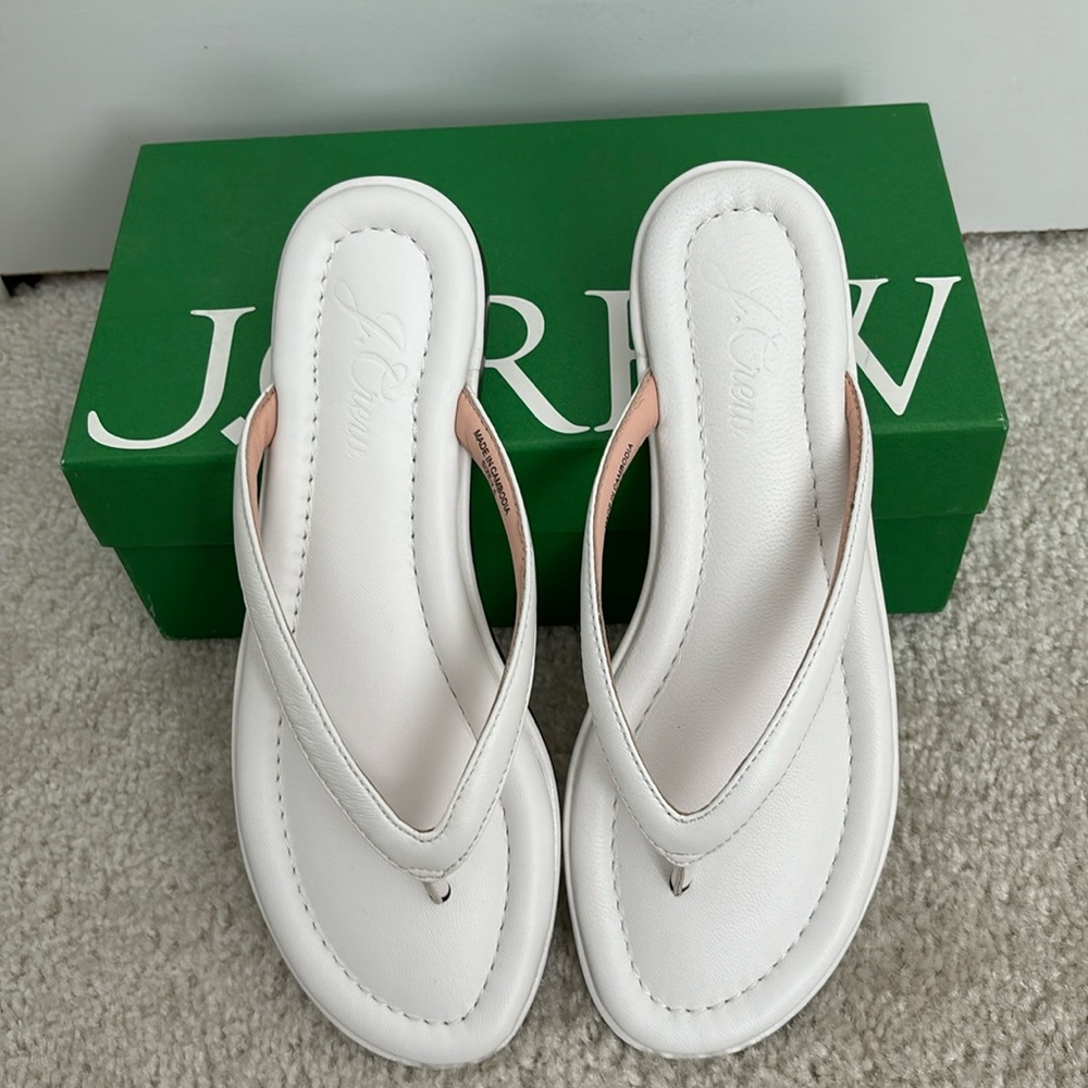 NWT J. CREW Menorca padded leather thong sandals 7.5